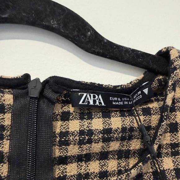 NWT Zara Belted Plaid Dress - Picture 5 of 5